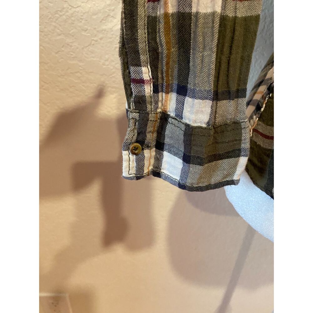 Abercrombie Y2K Plaid Flannel Top Kids Teen Sz M Ladies XXS Preppy Stretch Moose - Picture 3 of 8